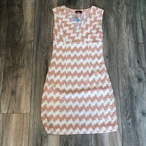 Missoni Coral and Cream Zigzag Mini Dress